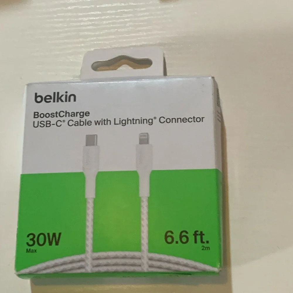 Belkin BoostCharge USB-C to Lightning Cable - Green and White